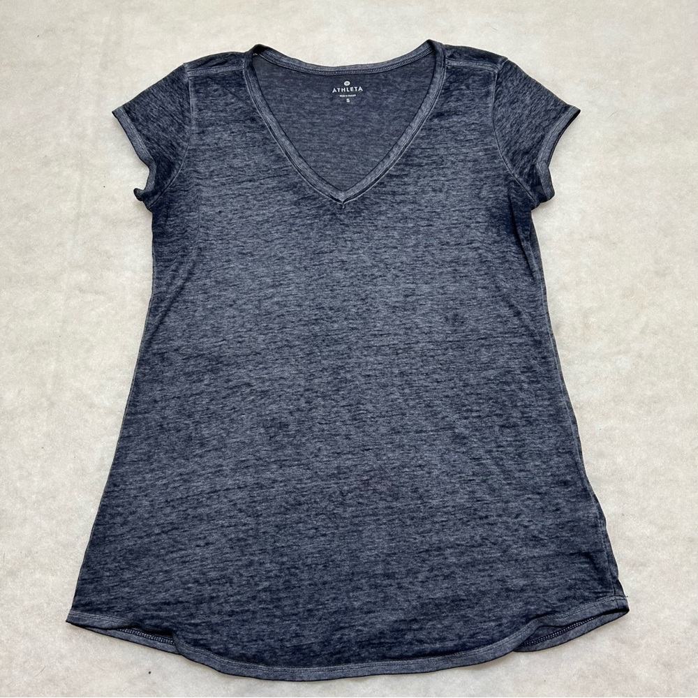 Athleta V Neck T-Shirt Womens Size S Short Sleeve Casual Top